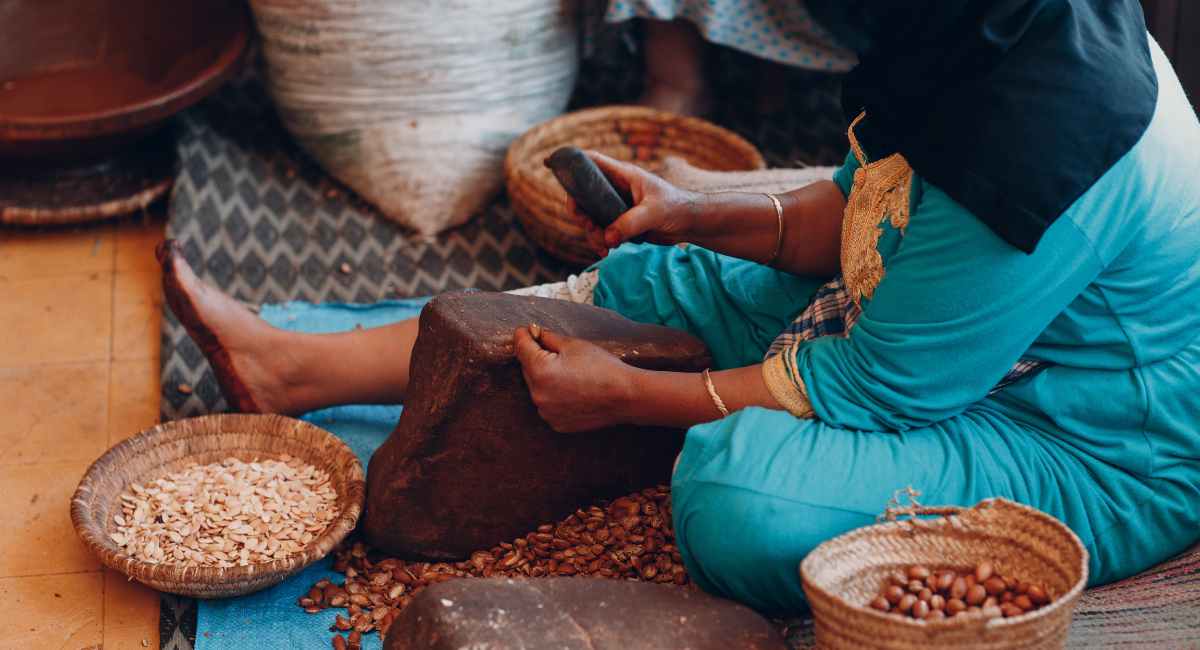 Arganų medžiai auga Maroke
